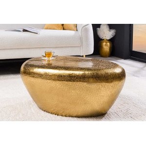 STONE modern fém dohányzóasztal - arany - 75cm