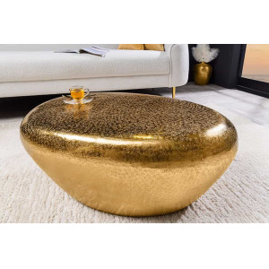 STONE modern fém dohányzóasztal - arany - 75cm Fém