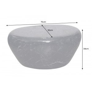 STONE MARBLE modern fém dohányzóasztal - 75cm