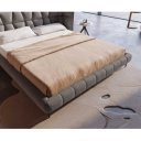 CAPULET prémium bouclé ágykeret -180cm - szürke/krém