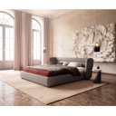 SIMENA prémium bouclé ágykeret -180cm - szürke