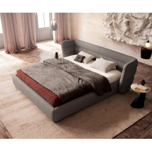 SIMENA prémium bouclé ágykeret -180cm - szürke