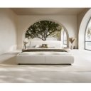 SHONA prémium bouclé ágykeret -180cm - szürke/krém/barna