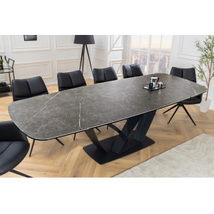 PAPILLON exkluzív bővíthető kerámia étkezőasztal - grafit - 180-220-260cm Bővíthető étkezőasztal