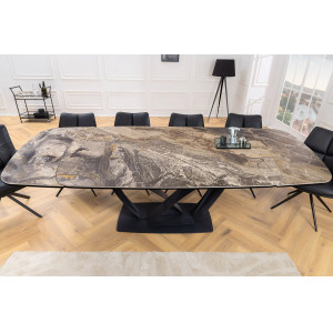 PAPILLON exkluzív bővíthető kerámia étkezőasztal - taupe - 180-220-260cm
