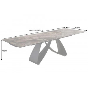 INFINITY design kerámia bővíthető étkezőasztal - 180-220-260cm - taupe