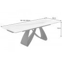 INFINITY design kerámia bővíthető étkezőasztal - 180-220-260cm - fehér