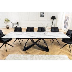 INFINITY design kerámia bővíthető étkezőasztal - 180-220-260cm - fehér