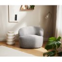 BONILLA design bouclé fotel - fehér/szürke