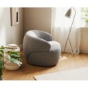 BONILLA design bouclé fotel - fehér/szürke