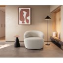 BONILLA design bouclé fotel - fehér/szürke