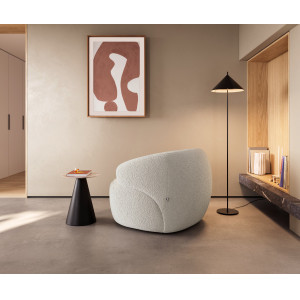 BONILLA design bouclé fotel - fehér/szürke