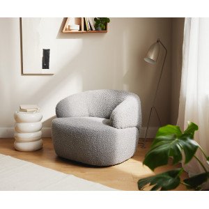 BONILLA design bouclé fotel - fehér/szürke