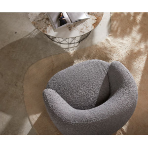 BONILLA design bouclé fotel - fehér/szürke