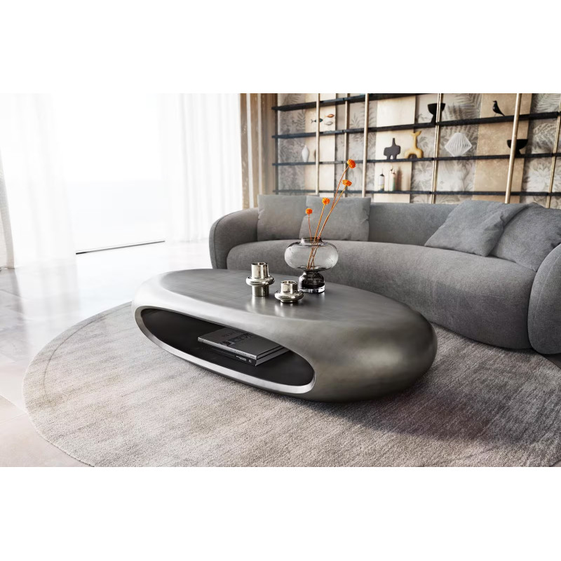 SINOR design dohányzóasztal - 140cm - ezüst