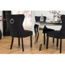 CASTLE RING elegáns bársony szék - fekete