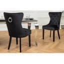 CASTLE RING elegáns bársony szék - fekete