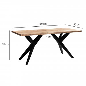 LESSING tömör akác étkezőasztal - 120/160/180/200cm