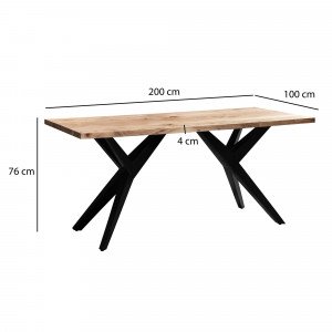 LESSING tömör akác étkezőasztal - 120/160/180/200cm
