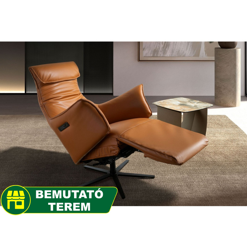PALOMO prémium bőr relaxfotel - barna