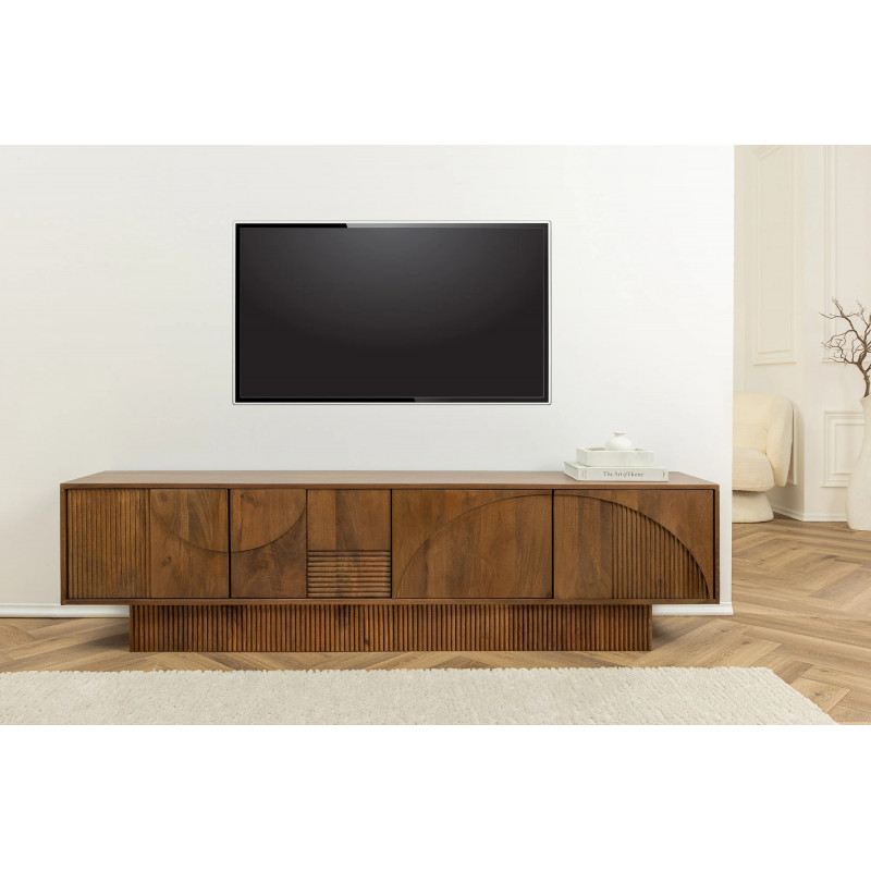 DECORAND különleges mangófa TV-szekrény - 200cm - barna