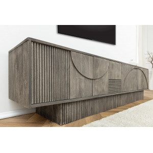 DECORAND különleges mangófa TV-szekrény - 200cm - szürke