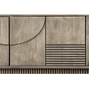 DECORAND különleges mangófa TV-szekrény - 200cm - szürke
