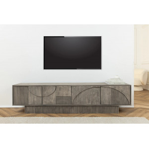 DECORAND különleges mangófa TV-szekrény - 200cm - szürke INVICTA