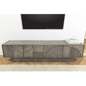 DECORAND különleges mangófa TV-szekrény - 200cm - szürke