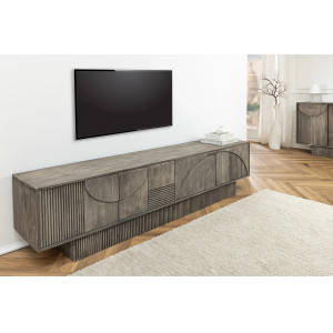 DECORAND különleges mangófa TV-szekrény - 200cm - szürke