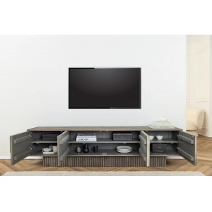 DECORAND különleges mangófa TV-szekrény - 200cm - szürke