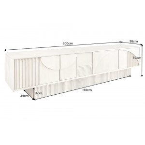 DECORAND különleges mangófa TV-szekrény - 200cm - szürke