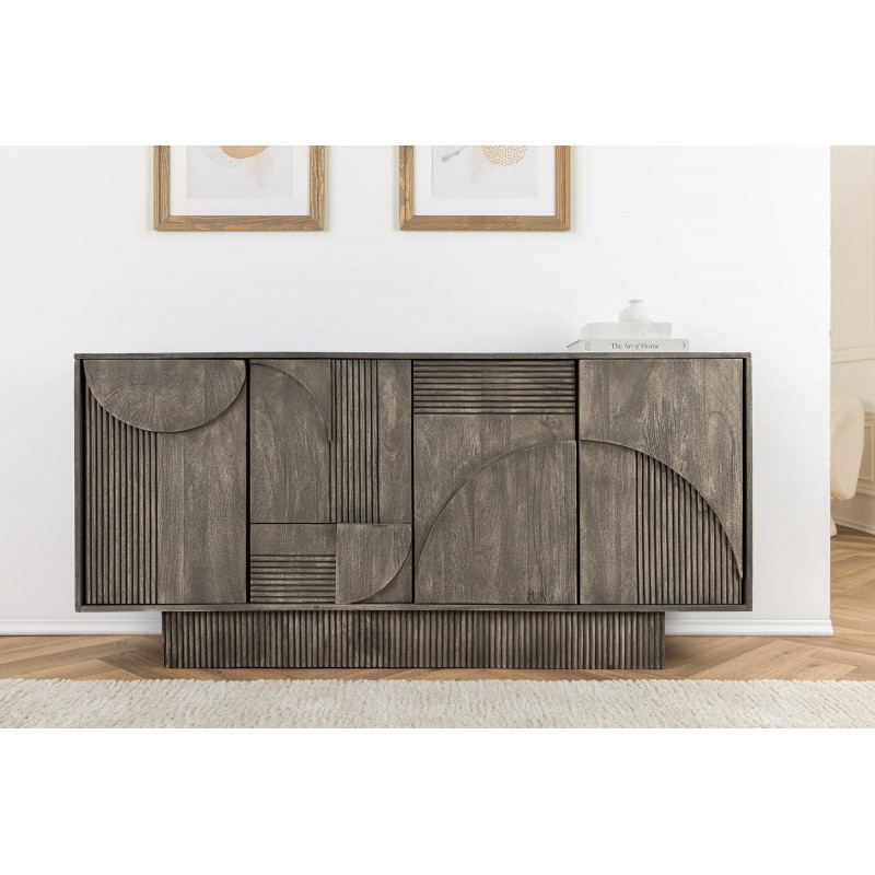 DECORAND különleges mangófa komód - 170cm - szürke