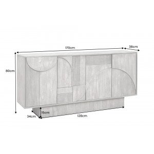 DECORAND különleges mangófa komód - 170cm - szürke