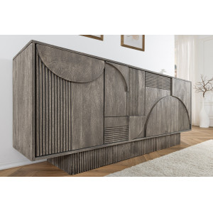 DECORAND különleges mangófa komód - 170cm - szürke