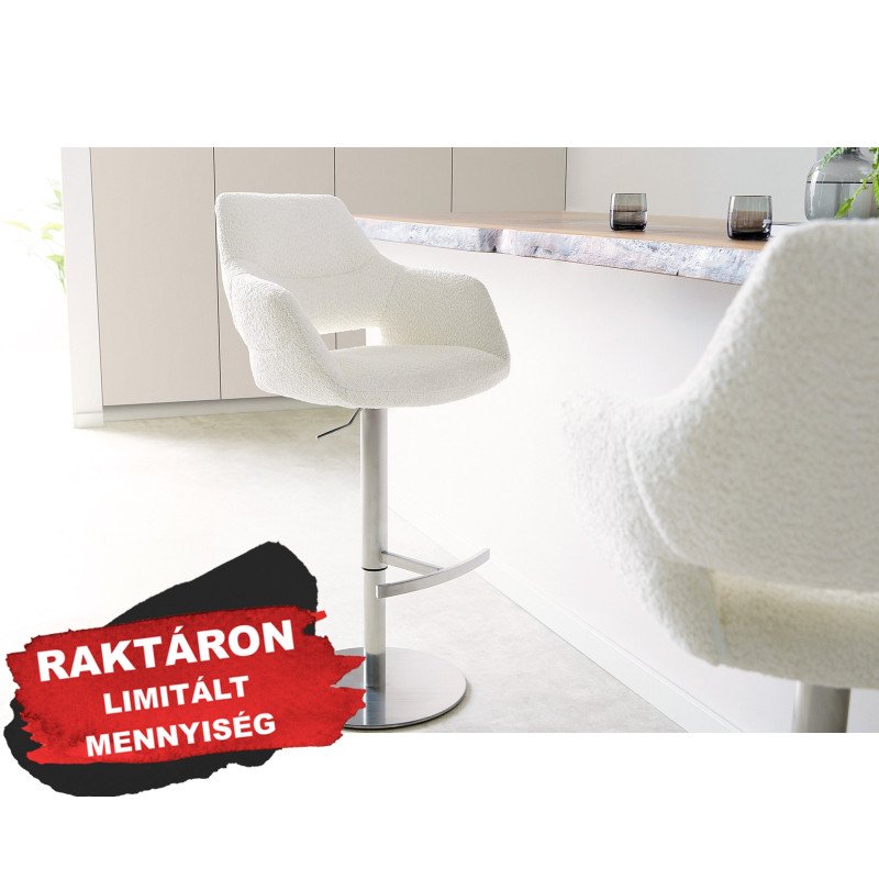 VESTA prémium bárszék - fehér bouclé