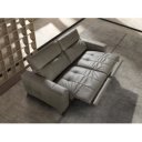 NIETO prémium bőr relax kanapé - 2 személyes - szürke