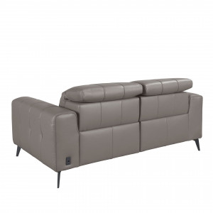 NIETO prémium bőr relax kanapé - 2 személyes - szürke