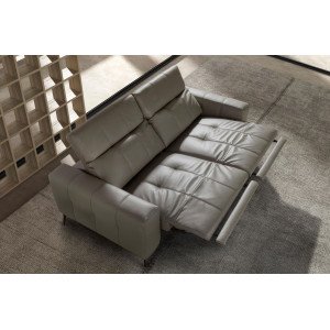 NIETO prémium bőr relax kanapé - 2 személyes - szürke Angel Cerdá