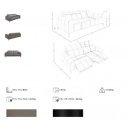 NIETO prémium bőr relax kanapé - 3 személyes - szürke