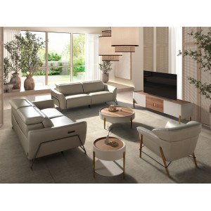ESPOSITO prémium bőr relax kanapé - 2 személyes - beige