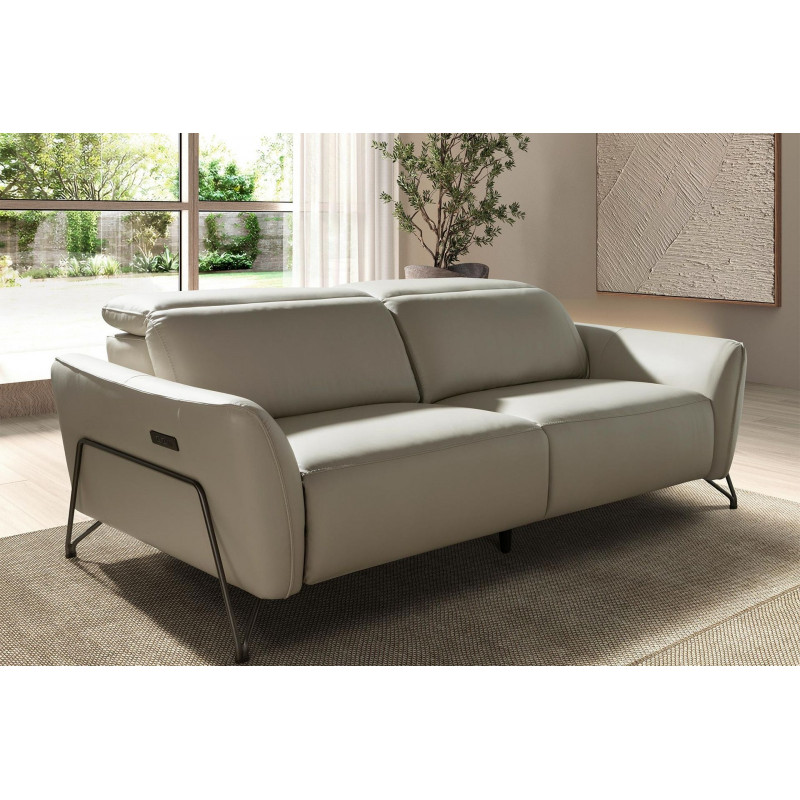 ESPOSITO prémium bőr relax kanapé - 3 személyes - beige