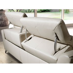 ESPOSITO prémium bőr relax kanapé - 3 személyes - beige