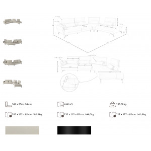 PAREDES prémium bőr sarokkanapé - jobbos kivitel