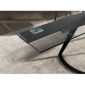 MARTINI prémium bővíthető üveg étkezőasztal - 180-270cm