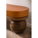 SOLONI prémium mangófa ülőpad - 140cm  - barna bőr