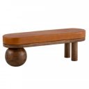 SOLONI prémium mangófa ülőpad - 140cm  - barna bőr