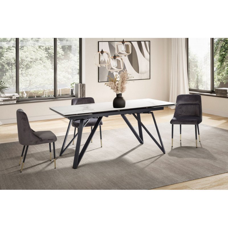 MONET design kerámia bővíthető étkezőasztal -180-260cm - fehér