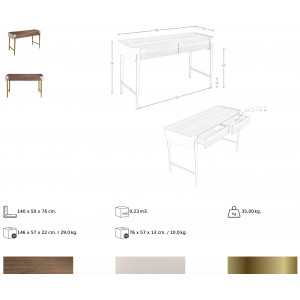 CASAVELLA prémium dió íróasztal - 140cm