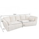 ROYAL design bouclé kanapé - 295cm - szürke